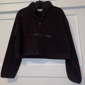 Cropped half zip sweater